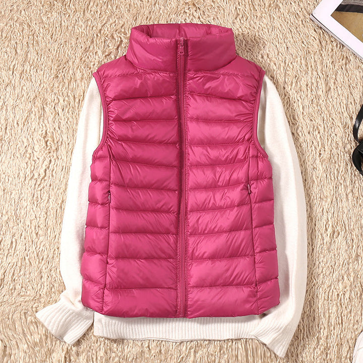 Velora – Ultralight White Duck Down Vest