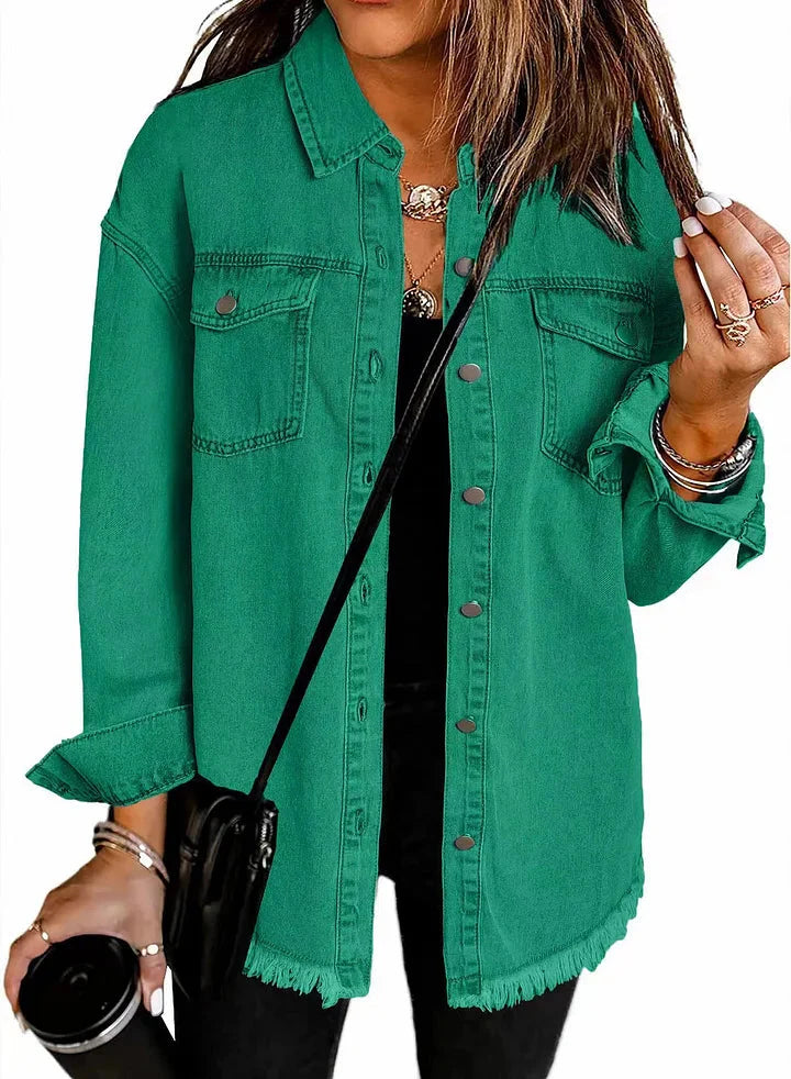 KaiaMuse™ | Oversized Vintage Denim Jacket