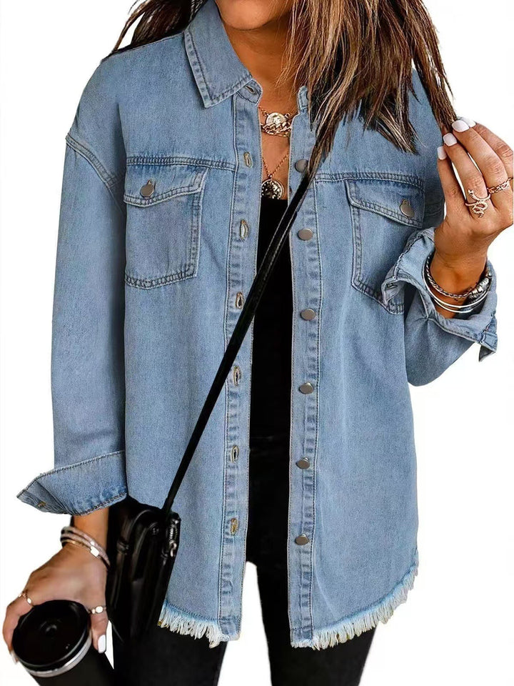 KaiaMuse™ | Oversized Vintage Denim Jacket