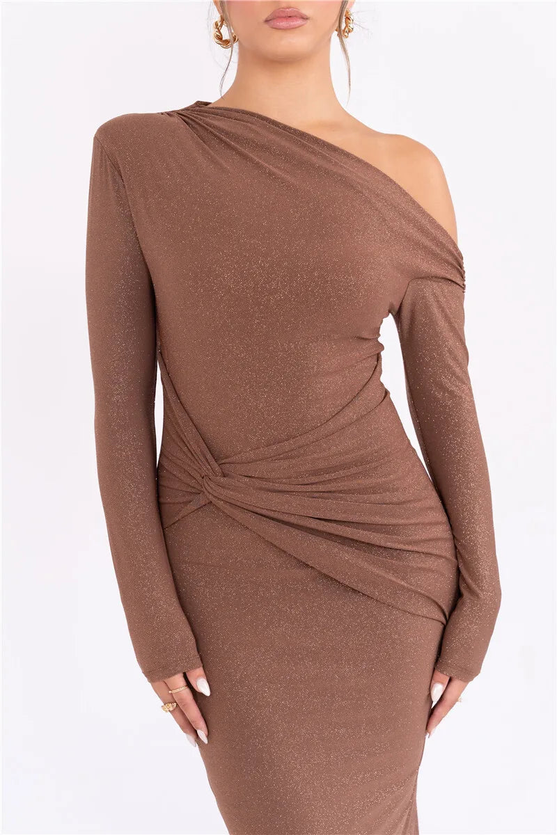 milaya™ | Inclined-Shoulder Maxi Dress