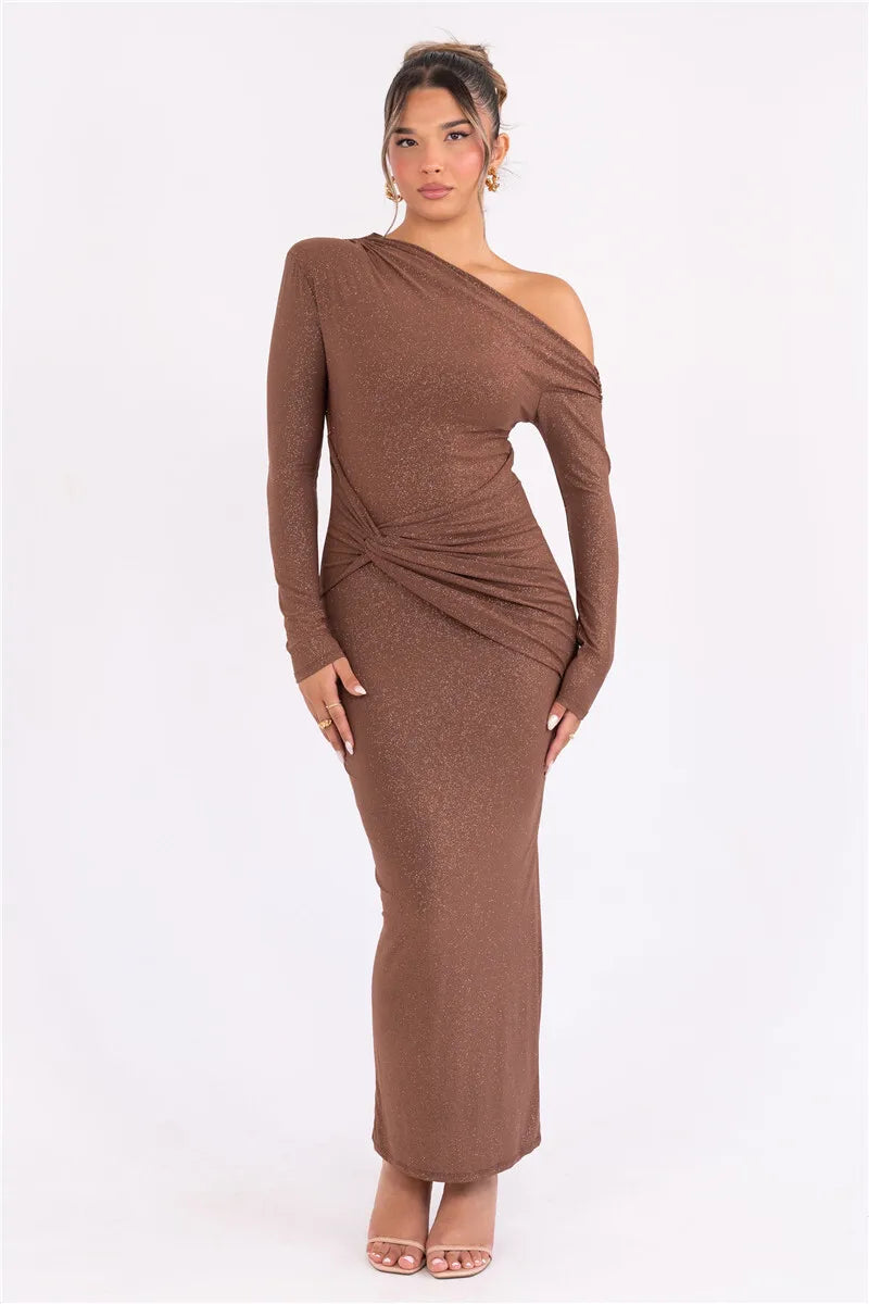 milaya™ | Inclined-Shoulder Maxi Dress