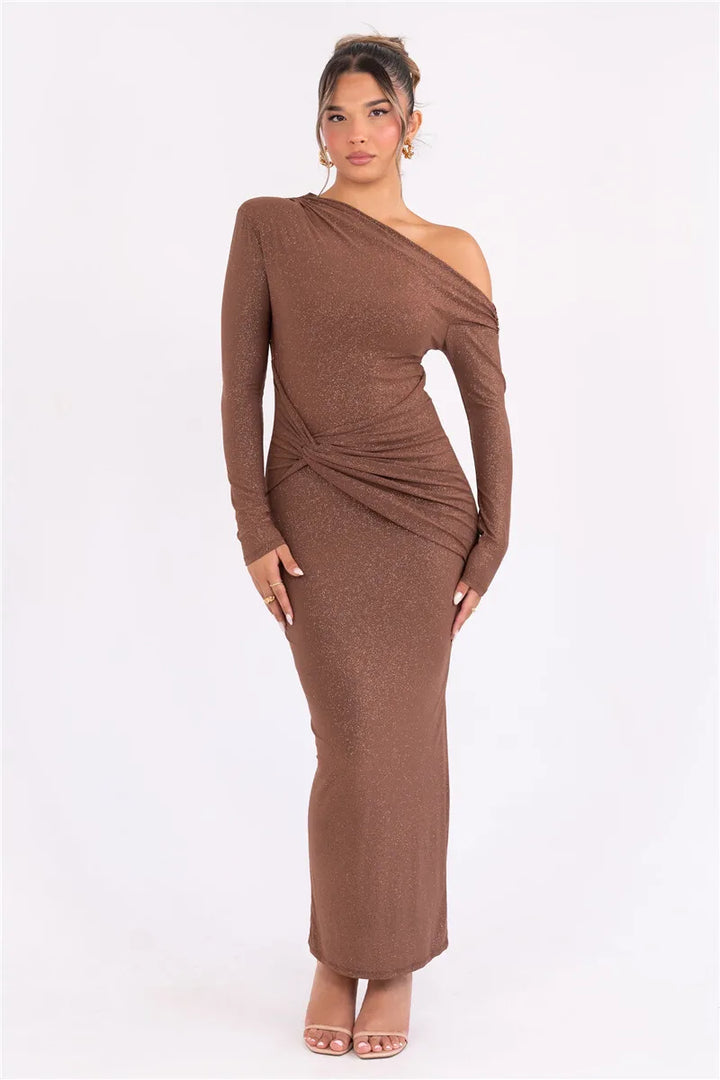 milaya™ | Inclined-Shoulder Maxi Dress