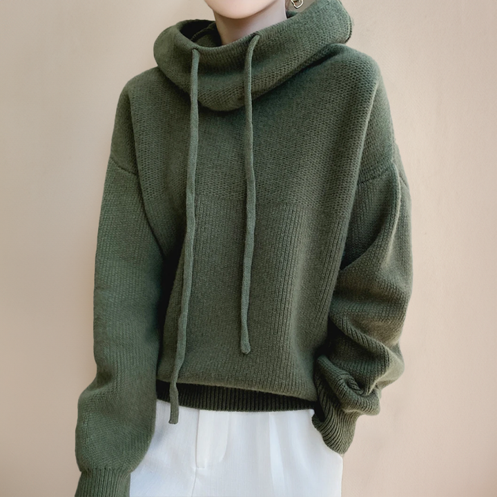 AlinaCurl™ | Soft Touch Turtleneck Hoodie