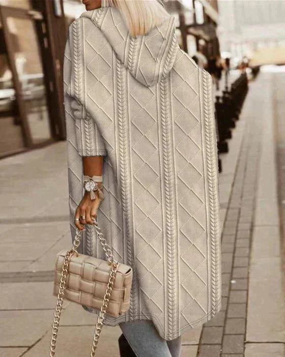 CytheriaCharm™ | Long-sleeved cable-knit hooded cardigan